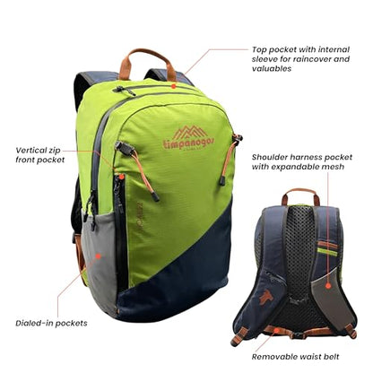 Timpanogos Elevation 22L Hiking Backpack, Lightweight Daypack for Men & Women made with Water-Resistant Ripstop Nylon, Hydration Compatible comes with Ergonomic Straps for Camping and Travel (Moab) - color: Moab