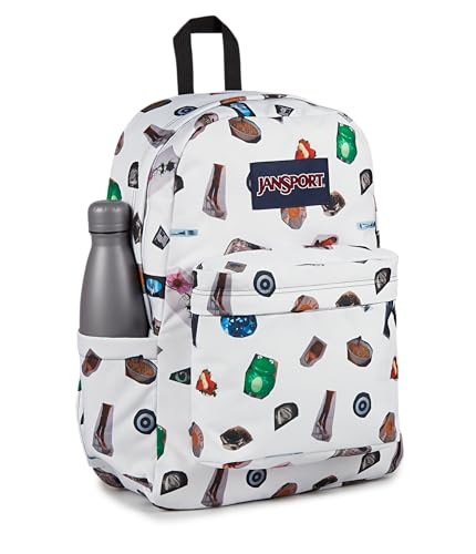 JanSport SuperBreak Plus Backpack with Padded 15-inch Laptop Sleeve and Integrated Bottle Pocket - Spacious and Durable Daypack for Work and Travel - Collected Collage - color: Collected Collage