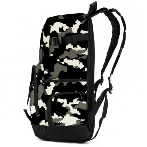 rickyh style School Backpack Travel Bag for Men & Women Lightweight College Back Pack with Laptop Compartmen - color: 04heibai