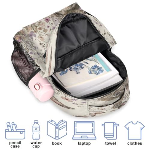 Funny Rabbit Backpack with Chest Strap, Casual Backpack for Women Men, 16 Inch Daypack for Travel Work, Farmhouse Bunny Animals - color: Black
