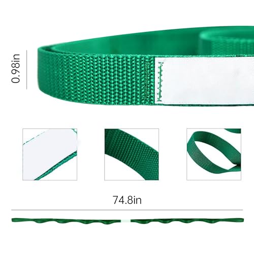 Yoga Stretch Strap – Multi-Loop Elastic Resistance Band for Exercise, Stretching, and Physical Therapy - color: green
