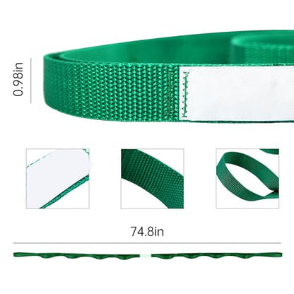 Yoga Stretch Strap – Multi-Loop Elastic Resistance Band for Exercise, Stretching, and Physical Therapy - color: green