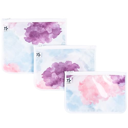 Tiny Twinkle Diaper Bag Organizing Pouches|3 Pack Mess-Proof Clear Front Travel Organizer Bags&TSA Approved Toiletry Bag Set for Baby and Mom Essentials - color: Cotton Candy