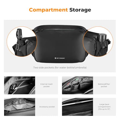 K&F CONCEPT Camera Sling Bag Crossbody Bag Waterproof Camera Shoulder Backpack DSLR/SLR/Mirrorless Camera Case - color: 11 Black Large