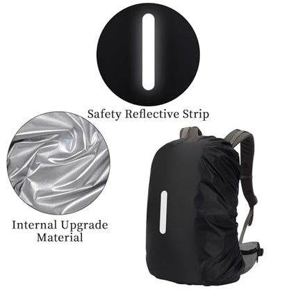 15-110L Waterproof Backpack Rain Cover, Ultralight Rucksack Rain Cover with Reflective Strip & Anti-Slip Cross Buckle Straps & Storage Pouch for Hiking Camping Outdoor Traveling (Black) - color: 75-85L, Black