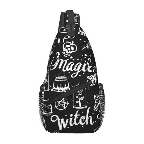 Witch Witchcraft Magic Pattern Outdoor Crossbody Shoulder Bag For Unisex Young Adult Hiking Bicycling - color: 17