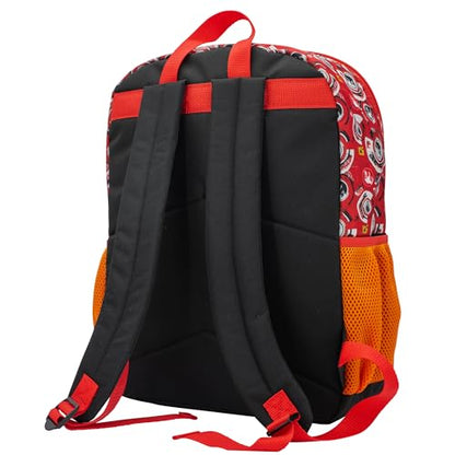 AI ACCESSORY INNOVATIONS Jurassic World 5 PC Backpack Set, Girls & Boys Big Face School Bag 16” with Front Zip Pocket - color: Jurassic