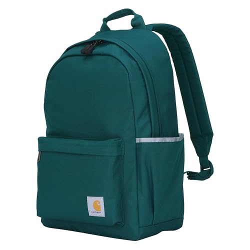Carhartt 21L Classic Laptop Backpack, Water-Resistant Pack W/ 15" Laptop Sleeve and Organizational Compartments, Greenstone - color: Greenstone, size: One Size