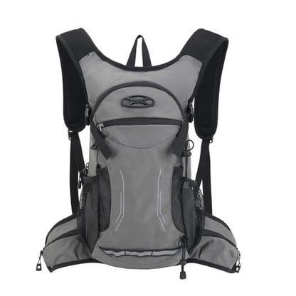 Keenso Outdoor Hiking Backpack Breathable Water Bladder Backpack 47x59x12cm Versatile Storage Multi Activity Hydration Pack for Camping Hiking Riding Adults - color: Gray