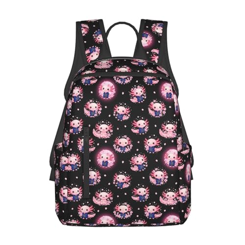 Compact Urban Commute Backpack Cute Axolotl Cherry Flower Blossom, Slim Fit Laptop Daypack for Office Business Casual Daily Wear Men Women - color: Picture (1183)