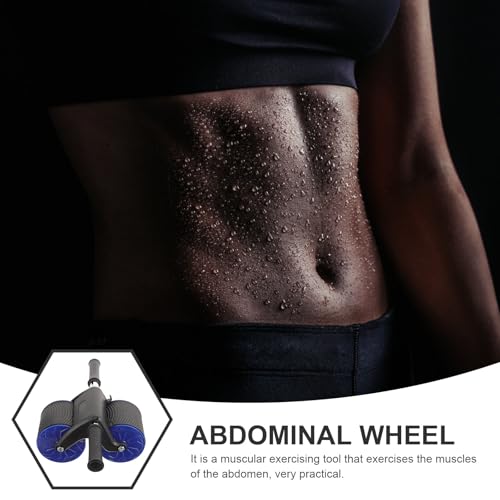 Lurrose Automatic Rebound Ab Wheel Roller with Pad, Abdominal Muscle Fitness Equipment for Household Core Training, Belly Exercising Disc for Stomach Workout and Strengthening