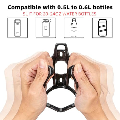 ROCKBROS Bike Water Bottle Holder Ultra-Light Bicycle Bottle Cages with Screws Tool, Universal Bike Cup Holder Rack for Road MTB Bikes… - color: Black, size: Standard