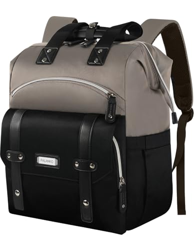 FALANKO Women Laptop Backpack, Doctor Nurse Teacher Work Adult Backpack for 15.6 Inch Laptop with RFID Anti-theft College Business Computer Bookbag Grey Black - color: Blackgray, size: 15.6 Inch