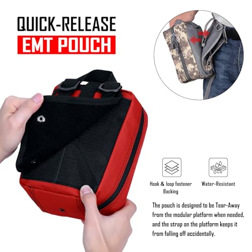 Molle ifak Pouch Empty First aid kit Bag for Outdoor Tactical Medical Pouch - color: RED