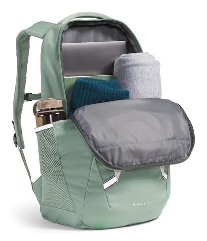 The North Face Women's Vault Everyday Laptop Backpack - Commuter Travel Bag, Water-Repellent, Spacious Main Compartment, Slate Moss/White Dune, One Size - color: Slate Moss/White Dune