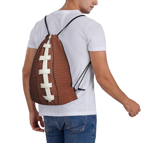 Football Drawstring Bag Sport Gym Backpack Beach Travel Sack Draw String Yoga Bag For Men Women - color: Football