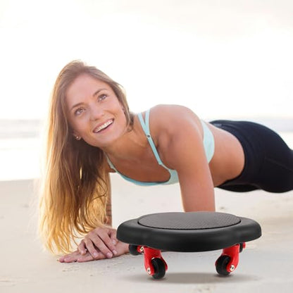 Toddmomy Ab Roller Wheel with Five-wheel Flower Sliding Discs, Black Core Strength Training Abdominal Exercise Slider Disc for Home Fitness and Ab Workout
