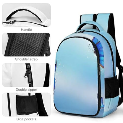 Business Anti Theft Laptop Backpack Sky Blue Butterfly, Waterproof Travel Computer Bag with Laptop Compartment Gifts for Men Women - color: Pattern (330)
