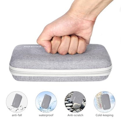 suzamed Insulin Cooler Travel Case,EVA Insulation Travel Medicine Kit with 2 Ice Packs for Diabetes Care,Insulin Pen and Other Diabetic Supplies (Grey) - color: Grey