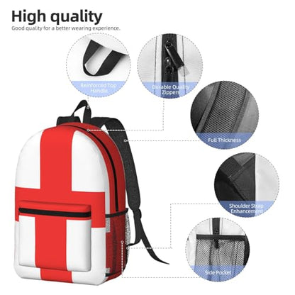MZERSE Casual Laptop Backpack, Printed Daypack England Flag, Lightweight Commuter Bag for Work, Travel and Gym - color: Pattern (1115)