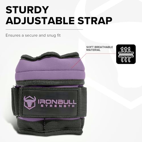 Adjustable Ankle Weights (10lbs/Pair) - Weighted Ankle Weight for Walking, Gym and Exercise - 2, 4, 6, 8, 10 LB Leg Weight Set with Straps for Women and Men - 1-5 lbs Each Ankle Adjustable for Weight Lifting - color: Lavender