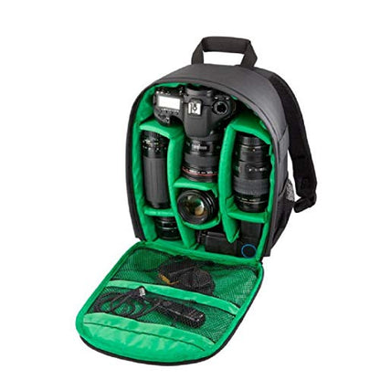 Elonglin Camera Backpack Waterproof Bag Compact Camera Cases for DSLR/SLR and Accessories (Black 1) - color: Green Liner