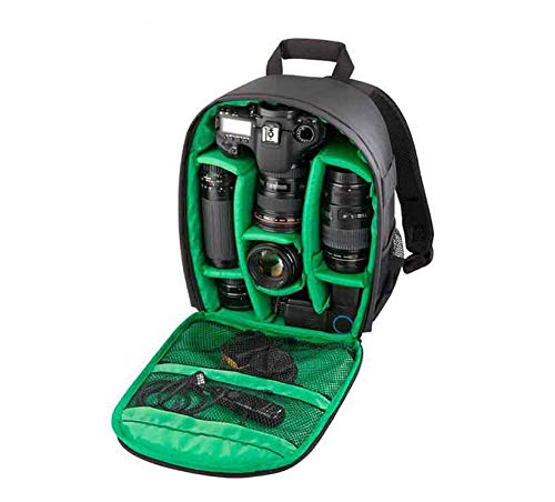 Waterproof SLR/DSLR Camera Backpack Shoulder Bag Travel Case For Canon Nikon Sony Digital Lens (Medium, Green) - color: Green, size: Medium