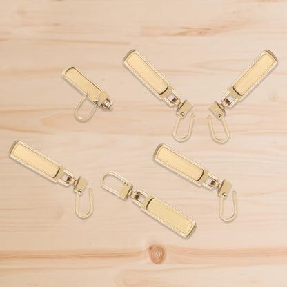 Unlorspy 6Pcs Upgraded Zipper Pull Replacements, Universal Detachable Slider Handles for Purses, Jackets, Backpacks, Boots, Coats, Luggage&Jeans(Gold) - color: Gold