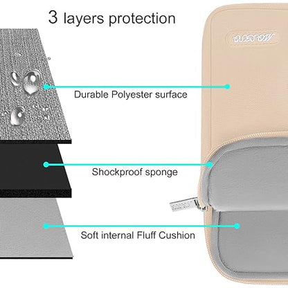 MOSISO Laptop Case 13 inch, Laptop Sleeve Compatible with MacBook Neo/Air/Pro 13 inch with A18/M5/M4/M3/M2/M1 Chip 2026-2016, Polyester Vertical Computer Sleeve Bag with Pocket, Apricot - color: Apricot, size: 13 inch