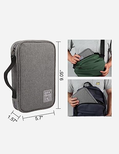 GOX Tech Pouch Accessories Case Organizer for Travel Small Electronics Bag - color: GREY-Large