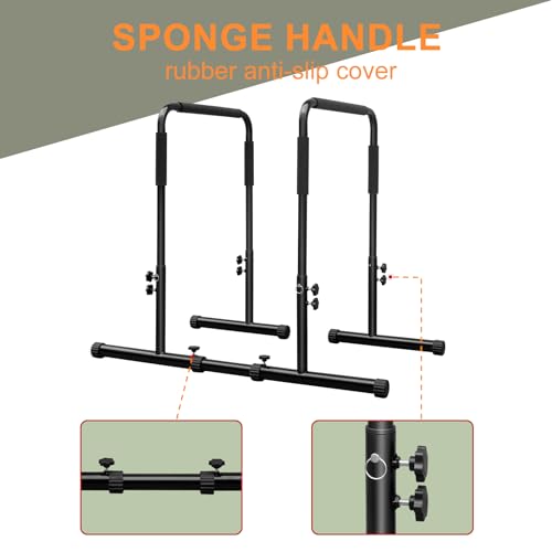 Dip Bar Adjustable Dip Stand Station for Home Fitness Workout Calisthenics Exercise Pull Up Stand Portable Parallel Bar