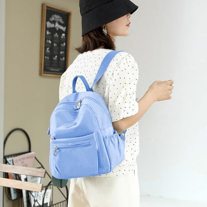 Mini Backpack Purse for Women, Stylish Daypack Shoulder Bag, Small Lightweight Daypack for Work Travle College (A- Light Blue) - color: A- Light Blue