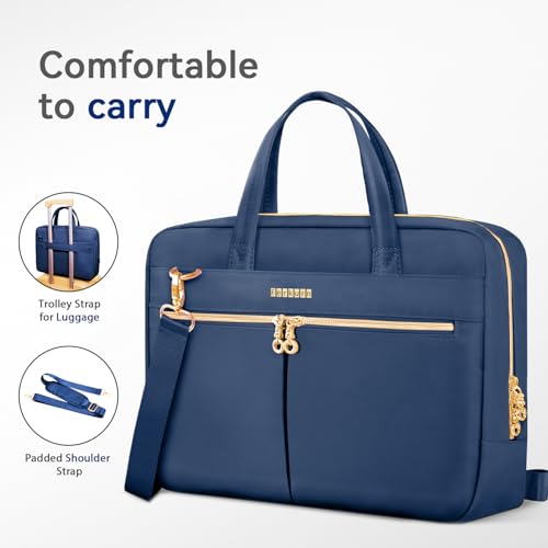 Ferkurn Laptop Bag Case Women Men Computer Bag Compatible with MacBook/HP/LG/Dell, Shoulder Strap Slim Carrying Messenger Briefcase, Blue, 14 Inch - color: Blue, size: 14 inch