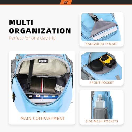 SKYSPER Sling Bag RFID Crossbody Sling Backpack Cross Body Shoulder Bag Travel Hiking Daypack for Women Men(Lightblue) - color: Lightblue
