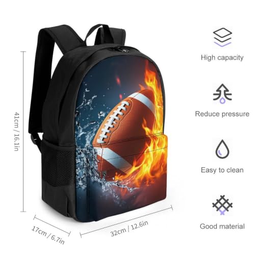 Cool Rugby Backpack, Durable Polyester Daypack with Laptop Compartment, Reinforced Bottom, Adjustable Shoulder Straps And Multi Pockets for Travel And Daily Use - color: Cool Rugby