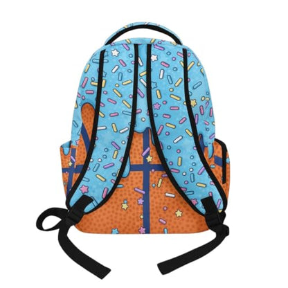 Suobstales Basketball Ice Cream Drip Print Backpack Daypack for Boys Girls, Large Capacity 17 Inch School Bag Lightweight Portable Knapsack Shoulder Bookbag Rucksack Satchel for Student - color: Basketball Ice Cream Drip 2