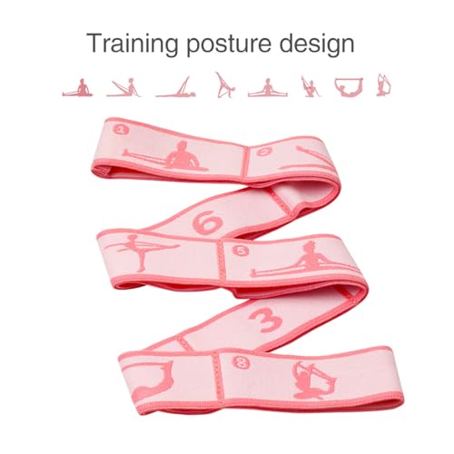Adjustable Stretch Strap for Kids, 8-Loop Elastic Resistance Band for Children Gymnastics, Ballet Dance, Yoga, Stuff，Pilates & Flexibility Training, Home Exercise Equipment for Girls - color: Pink