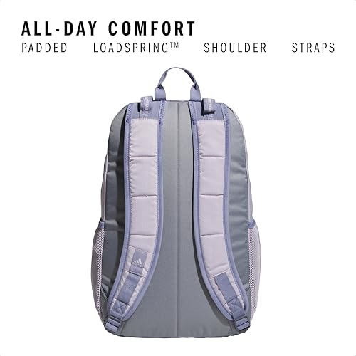 adidas Excel 7 School Backpack for Laptop, Gym and Travel, 34L, Silver Dawn Grey/Grey/Silver Violet Purple/7, OSFA - color: Silver Dawn Grey/Grey/Silver Violet Purple/7, size: One Size