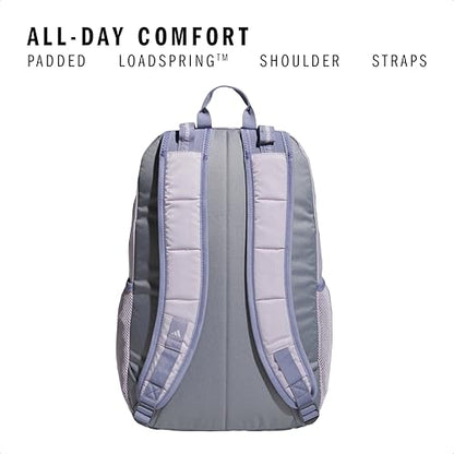 adidas Excel 7 School Backpack for Laptop, Gym and Travel, 34L, Silver Dawn Grey/Grey/Silver Violet Purple/7, OSFA - color: Silver Dawn Grey/Grey/Silver Violet Purple/7, size: One Size