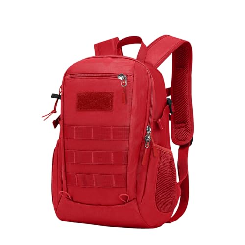 ArcEnCiel 10L/20L Mini X-Small Tactical Backpack MOLLE Daypack Gear Pack Camping Bag with Patch - color: Red, size: 20L