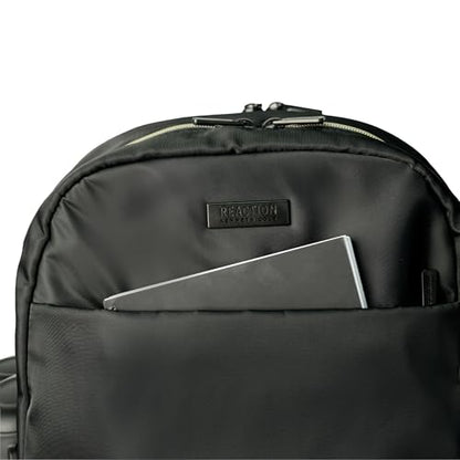 Kenneth Cole REACTION Sophie Women's Silky Nylon 15" Laptop & Tablet Anti-Theft RFID Travel Backpack Bag, Black With 20" Carry-On - color: Black, size: 15" Laptop with 20" Carry-On