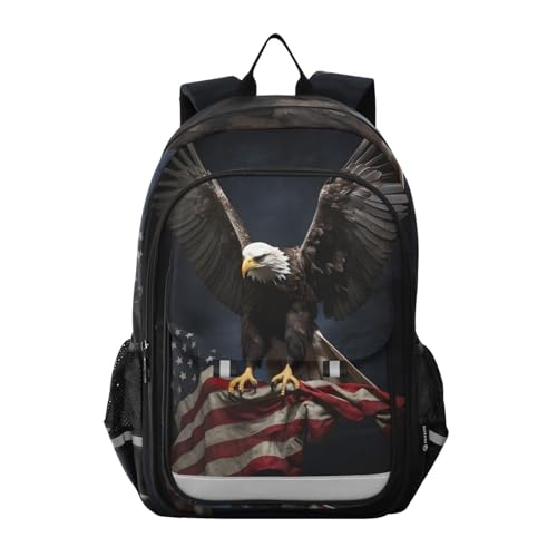 ALAZA Usa American Flag Bald Eagle Us Laptop Backpack Purse for Women Men Travel Bag Casual Daypack with Compartment & Multiple Pockets - color: Usa Flag