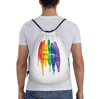 Rainbow Pride LGBT Drawstring Backpack Bag Sport Gym Dance Beach Travel Sackpack for Women Men - color: Lgbt_ddd00650