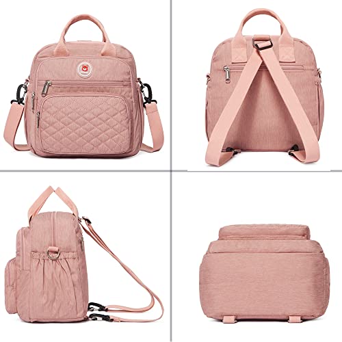 Insulated Lunch Bag Backpack for Women/Men, 3 carrying way Lunch Tote, Large Waterproof Cooler Box with Side pockets for Adults, College, Work, Beach, Picnic, Pink - color: Pink