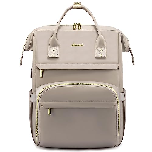 LOVEVOOK 17 inch Laptop Backpack Women, Large Travel Computer Back Pack with USB Charging Port, Anti Theft Backpack for Women Teacher Nurse Work, College Business, Dim Grey - color: Dim Grey, size: 17 inch