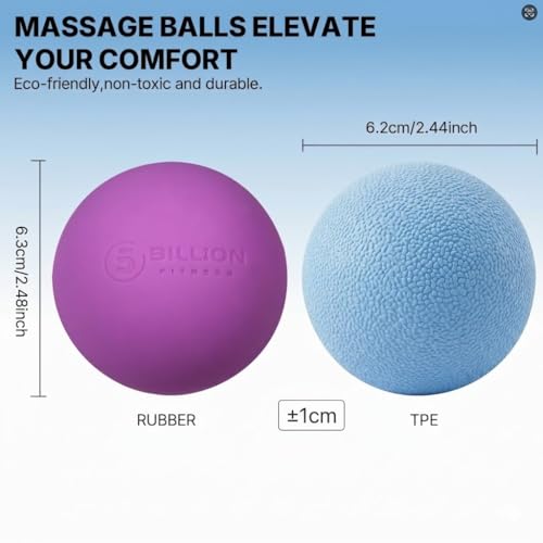 Massage Lacrosse Balls for Myofascial Release, Peanut Massage Ball, Mobility Ball for Physical Therapy - Deep Tissue Massage Tool for Trigger Point Therapy, Muscle Relaxer, Yoga Therapy (Sky Blue) - color: Blue-purple