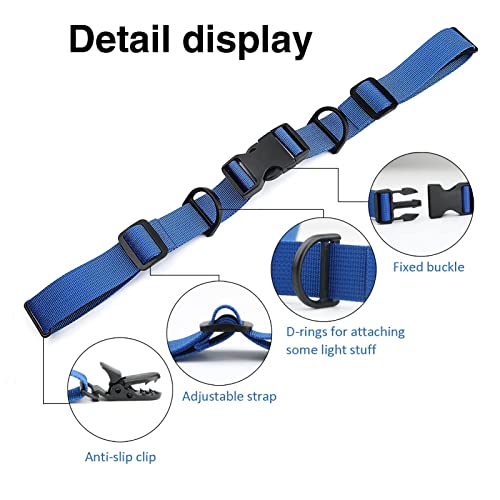 2 Pcs Adjustable Backpack Sternum Straps Chest Belt Hardness Strap with Anti-slip Fixed Clips for Camping Hiking - color: Blue