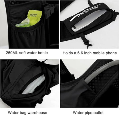 INOXTO Running Hydration Vest Backpack,Lightweight Insulated Pack with 1.5L Water Bladder Bag Daypack for Hiking Trail Running Cycling Race Marathon for Women Men