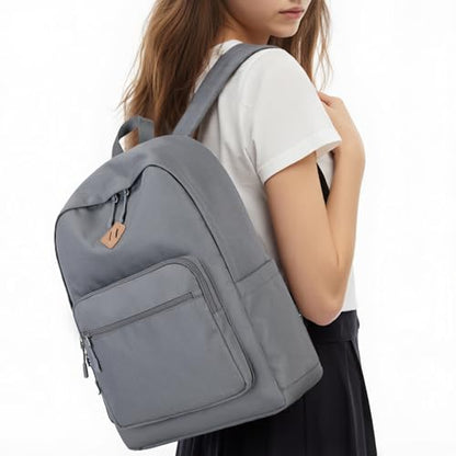 Lohol Classic Backpack for School Travel College, Durable Water Resistant Bookbag (Dark Grey) - color: Dark Grey