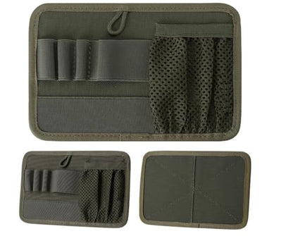 Tactical Bag Insert Panel Organizer - Hook and Loop Modular Utility Admin Panel for Backpack, Vest, Pack | EDC Organizer with Elastic Webbing & Mesh Pocket - color: Green